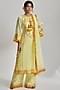 Biba Yellow Embroidered Kurta Palazzo Set with Dupatta - Image 5