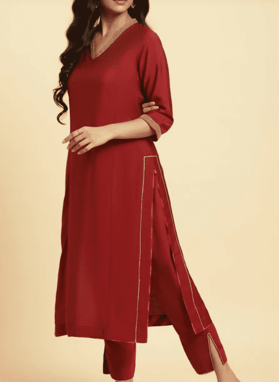 Blue Embellished Kurta, Pants And Jacquard Dupatta Set - Image 13