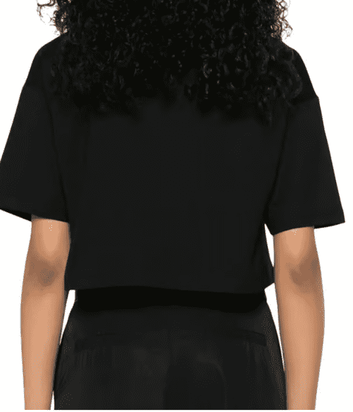 Balmain Black Round Neck Logo Crop T-Shirt - Image 4