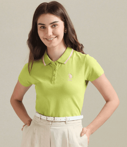 women's light green polo shirt