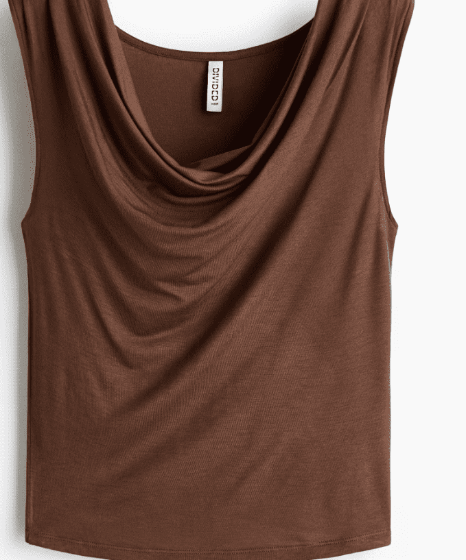 Cowl-neck jersey top - Image 3